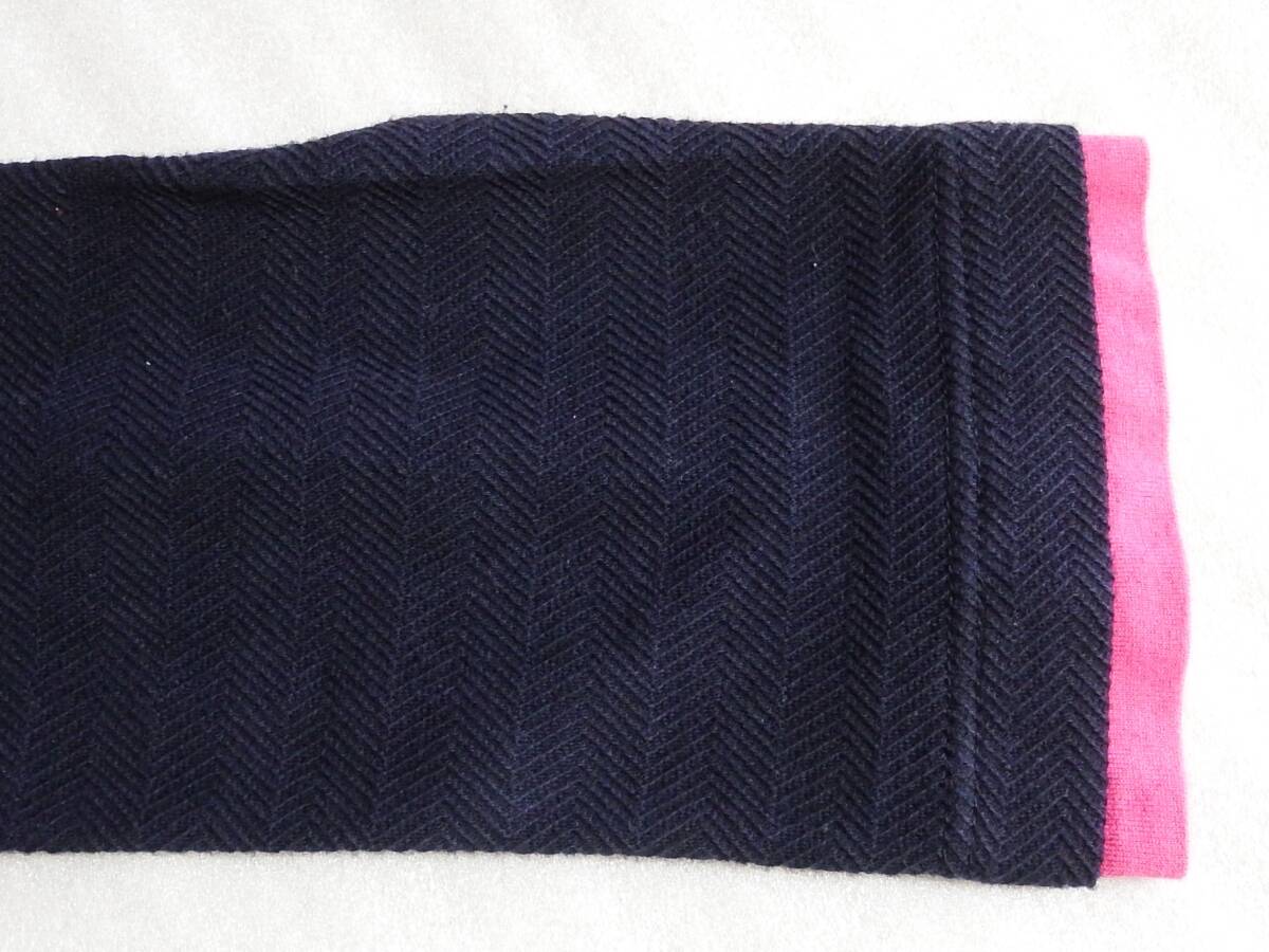 【送料無料】 バーバリーブラックレーベル ホース刺繍 レイヤード 長袖カットソー Tシャツ サイズ2 ネイビー/ピンク BURBERRY