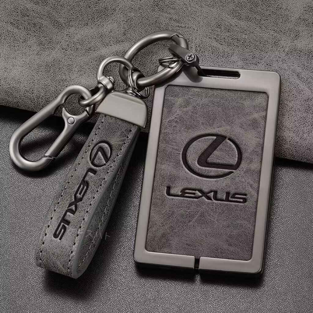 レクサス専用 キーケース 金属製 LEXUS キーカバー キーホルダー IS LS NX UX RX レザー 金属メタル カード式の画像1