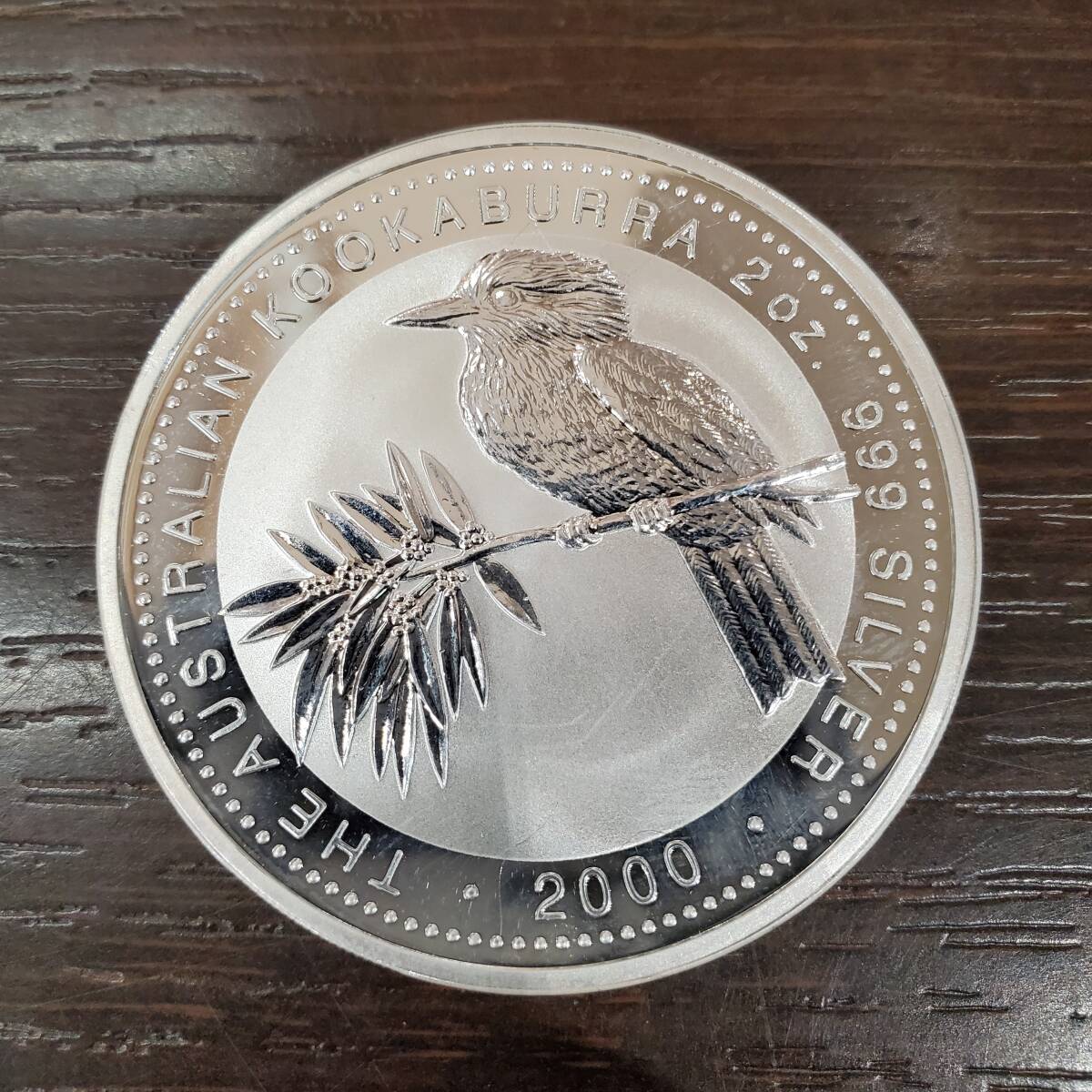 #27562 オーストラリア銀貨 2ドル 2オンス銀貨 エリザベス2世 カワセミ 2000年 2oz 純銀 999 SILVER クーカブラ 大型 ケースの画像3