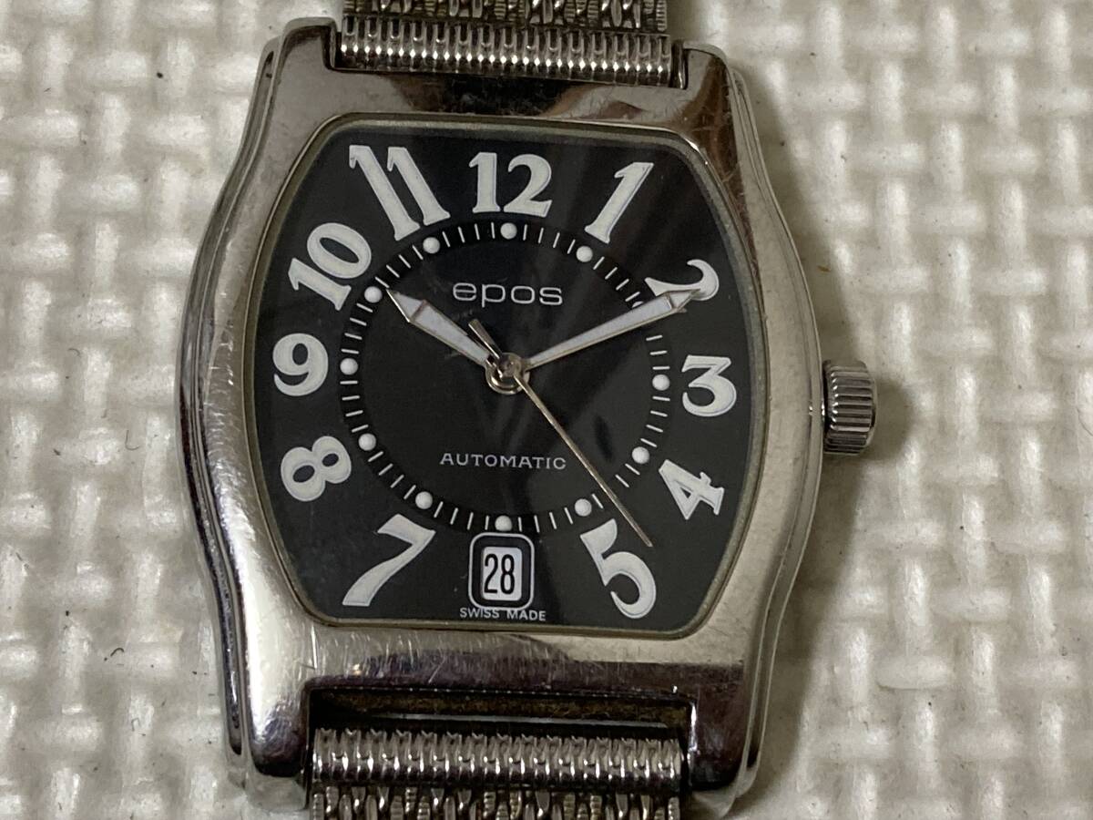 EPOS エポス 3229 オートマチック トノー型 裏スケ メンズ自動巻き時計の画像2