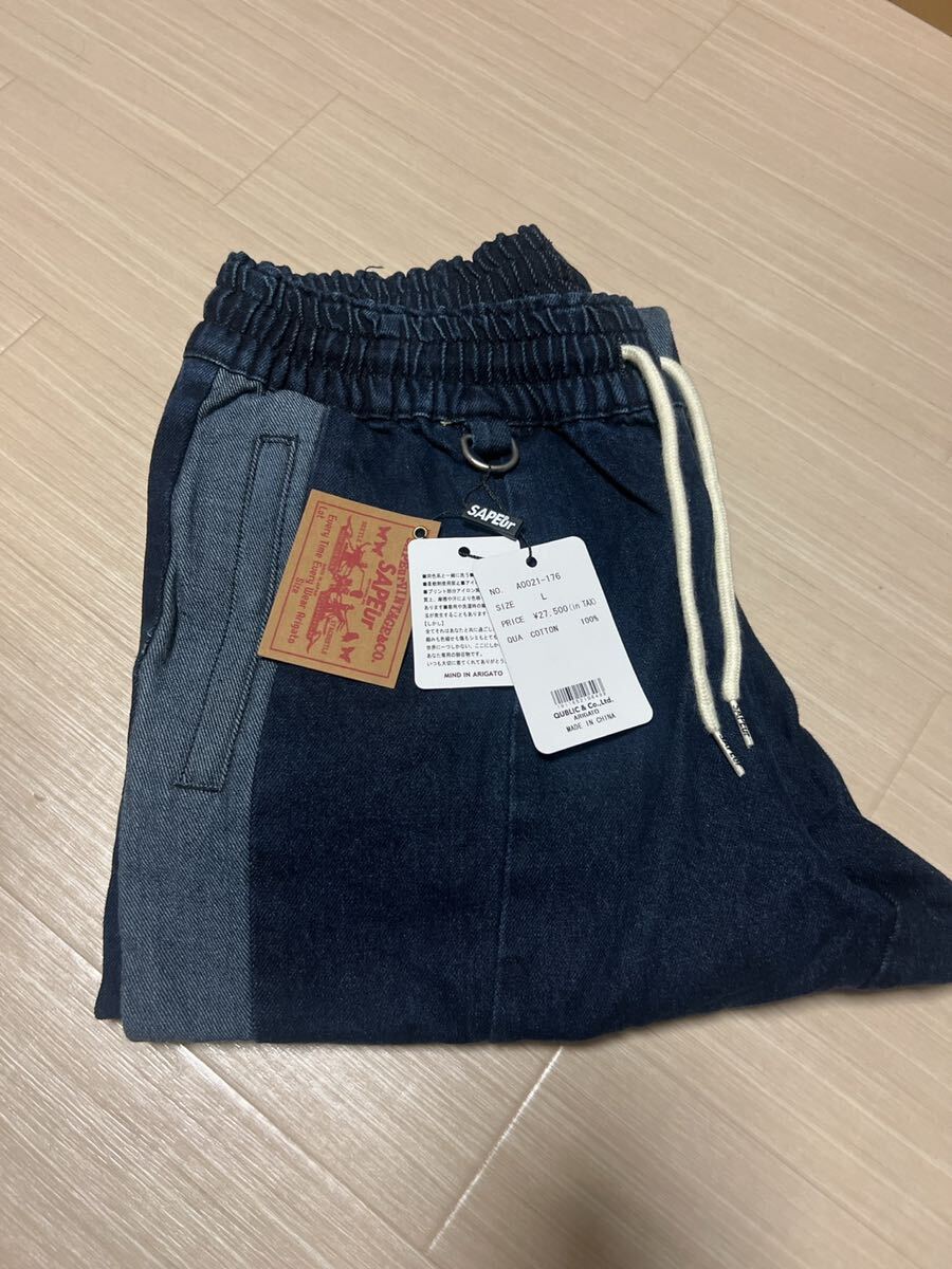 即決 2023 SAPEUR DENIM TRACK PANTS Lサイズ Indigo 正規 新品未使用 サプール デニム トラック パンツ インディゴ 完売品 sapeur の画像4