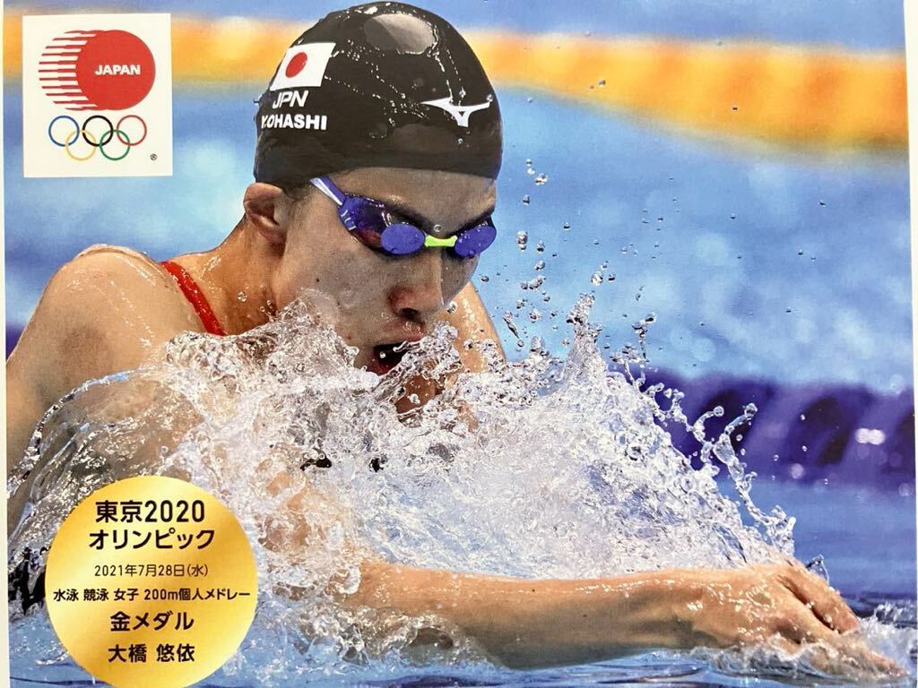 記念切手【東京2020オリンピック日本代表選手 メダリスト公式フレーム切手★水泳 競泳 女子★大橋 悠依選手2点セット】未使用 美品の画像8