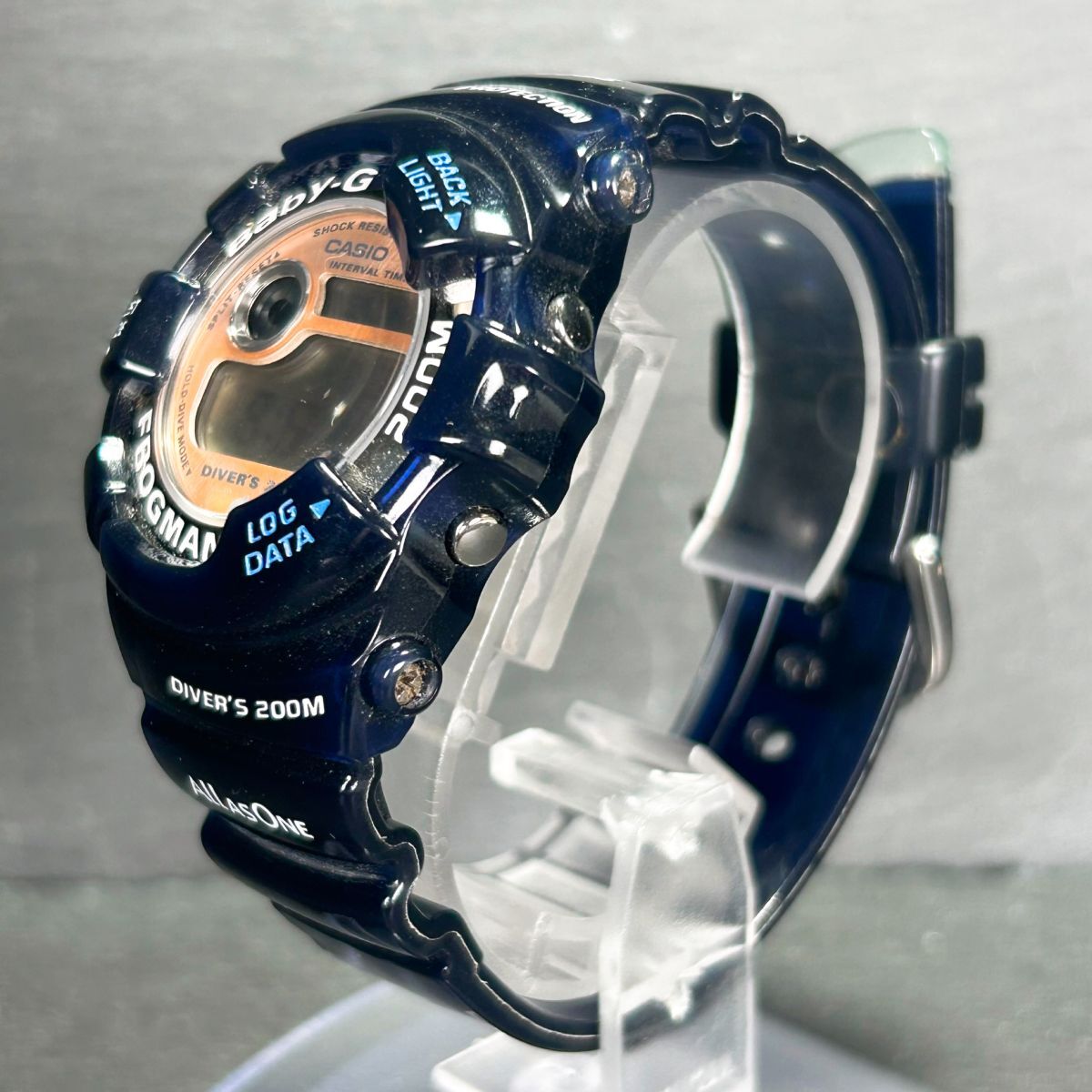 CASIO カシオ Baby-G ベビージー FROGMAN フロッグマン BGW-103K-2 腕時計 クオーツ デジタル 多機能 潜水 ステンレススチール 電池交換済の画像6