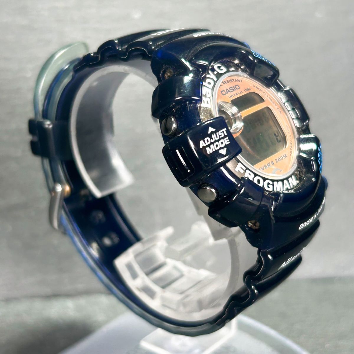 CASIO カシオ Baby-G ベビージー FROGMAN フロッグマン BGW-103K-2 腕時計 クオーツ デジタル 多機能 潜水 ステンレススチール 電池交換済の画像5