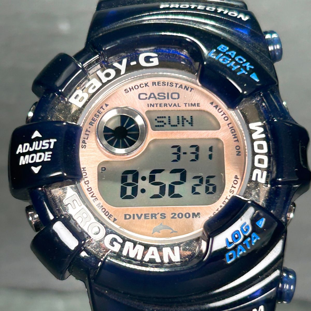 CASIO カシオ Baby-G ベビージー FROGMAN フロッグマン BGW-103K-2 腕時計 クオーツ デジタル 多機能 潜水 ステンレススチール 電池交換済の画像3