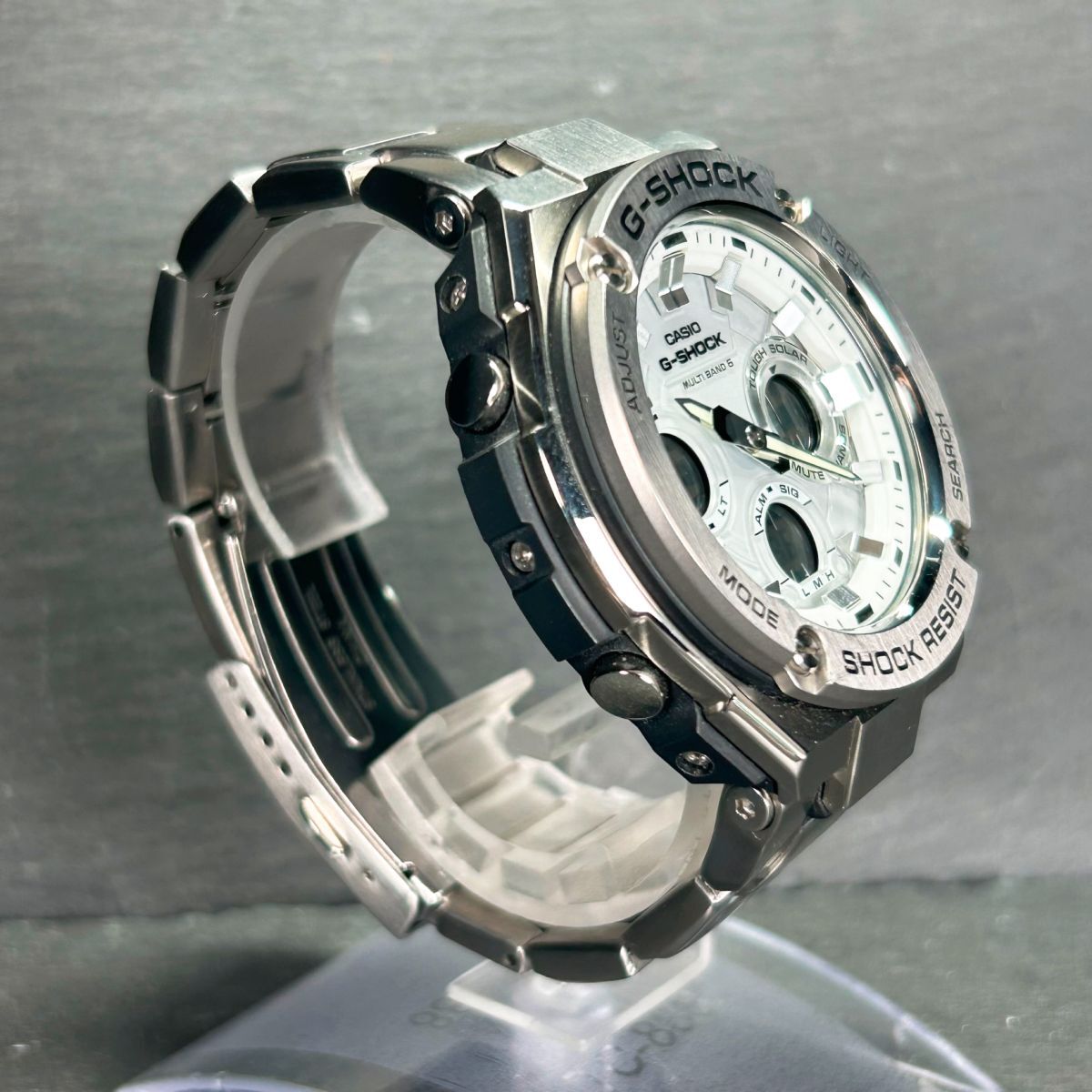 美品 CASIO カシオ G-SHOCK ジーショック G-STEEL ジースチール GST-W110D-7A 腕時計 タフソーラー 電波時計 アナデジ 多機能 動作確認済みの画像5