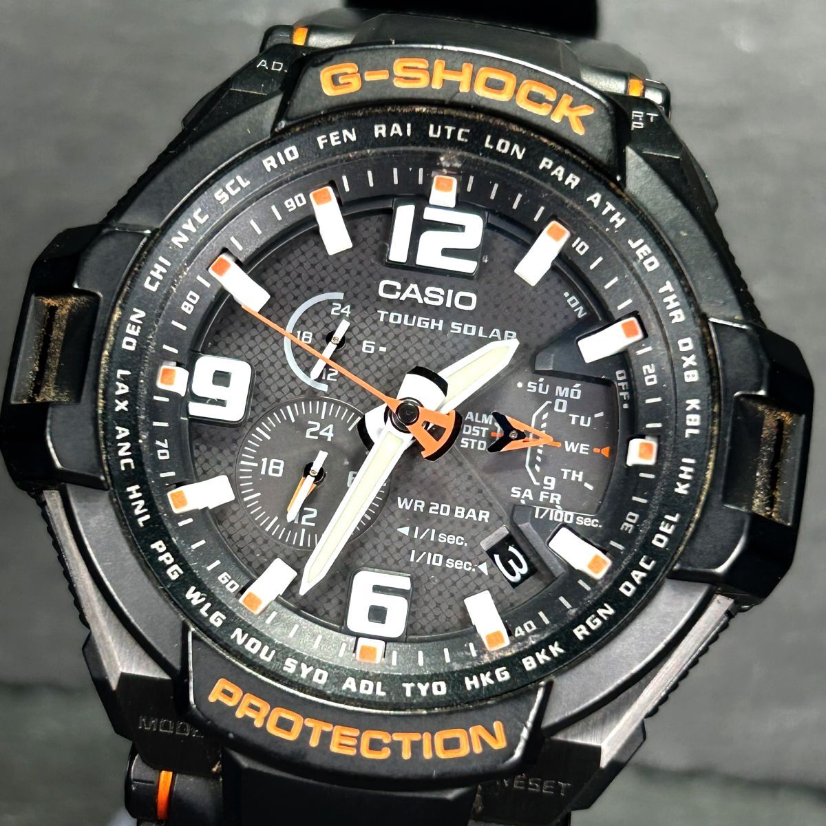 海外限定モデル CASIO カシオ G-SHOCK ジーショック スカイコックピット G-1400-1A 腕時計 タフソーラー アナログ カレンダー 多機能の画像2