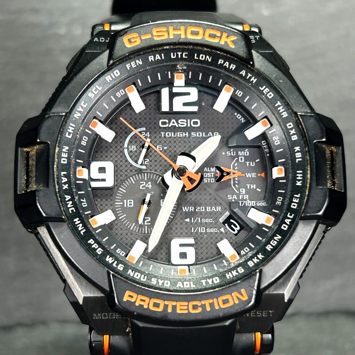 海外限定モデル CASIO カシオ G-SHOCK ジーショック スカイコックピット G-1400-1A 腕時計 タフソーラー アナログ カレンダー 多機能の画像3