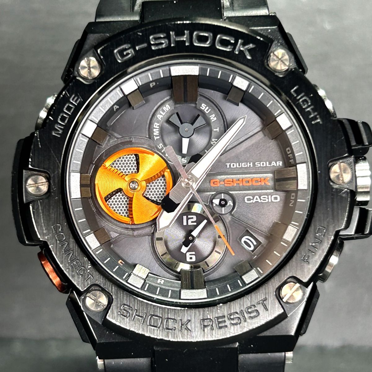 新品 CASIO カシオ G-SHOCK ジーショック G-STEEL ジースチール GST-B100B-1A4 腕時計 タフソーラー モバイルリンク アナログ 多機能の画像3