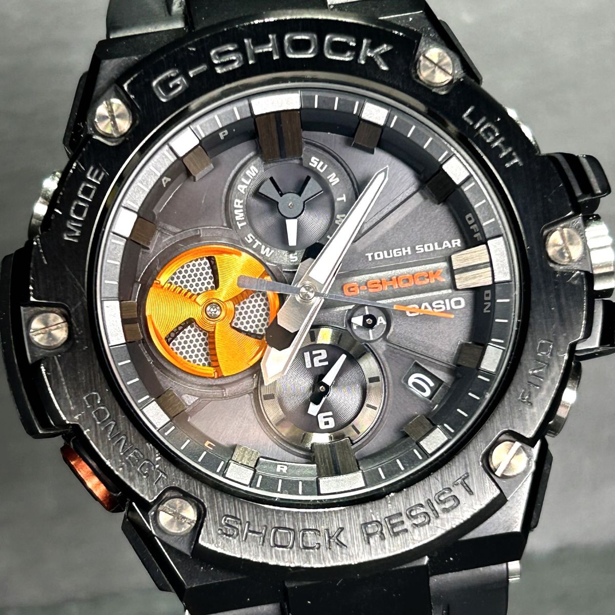新品 CASIO カシオ G-SHOCK ジーショック G-STEEL ジースチール GST-B100B-1A4 腕時計 タフソーラー モバイルリンク アナログ 多機能の画像1