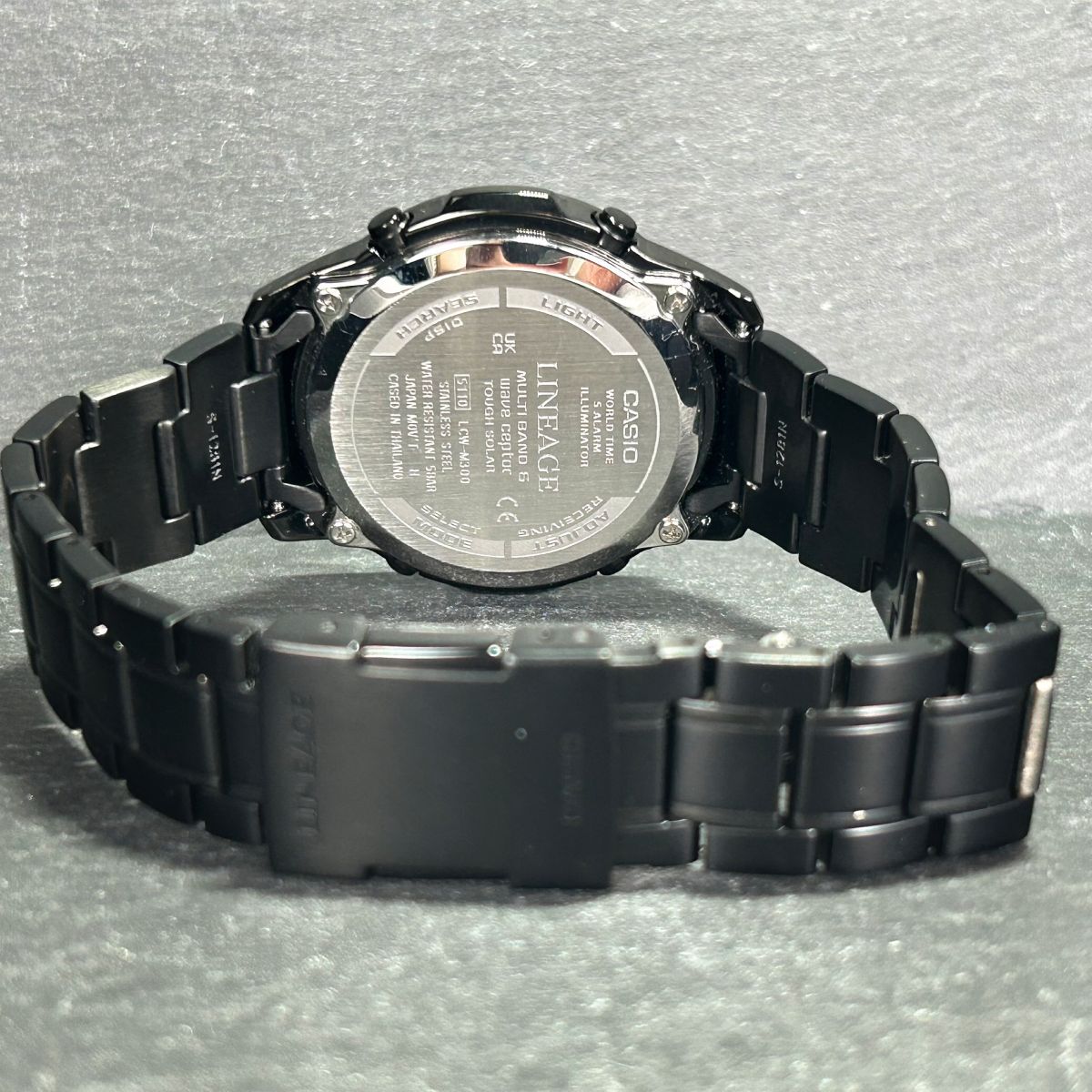 新品 CASIO カシオ LINEAGE リニエージ LCW-M300DB-1A 腕時計 タフソーラー 電波時計 アナデジ 多機能 ステンレススチール ブラック メンズの画像7