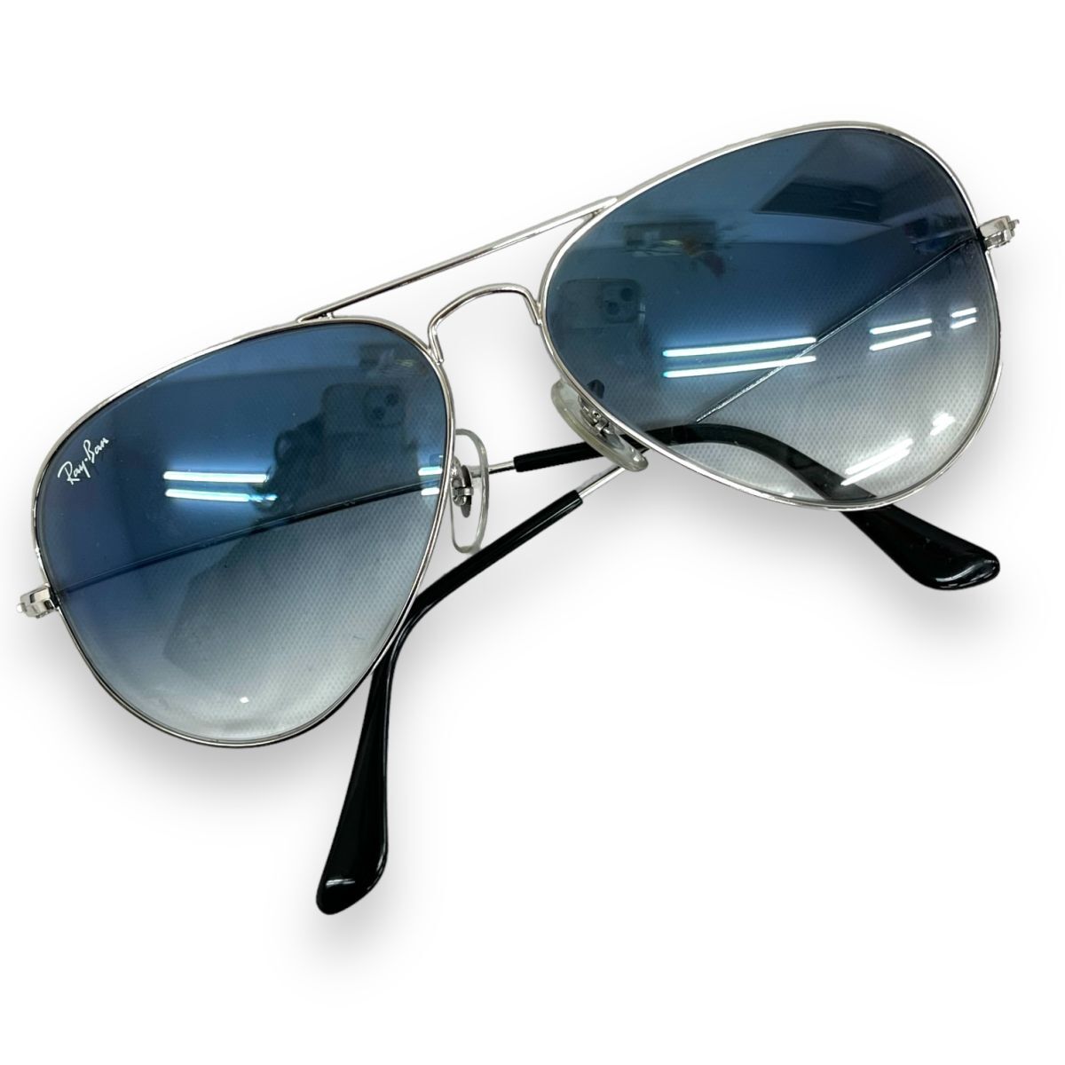 Ray-Ban RayBan солнцезащитные очки очки I одежда мода бренд Teardrop RB3025 авиатор AVIATOR голубой градация 