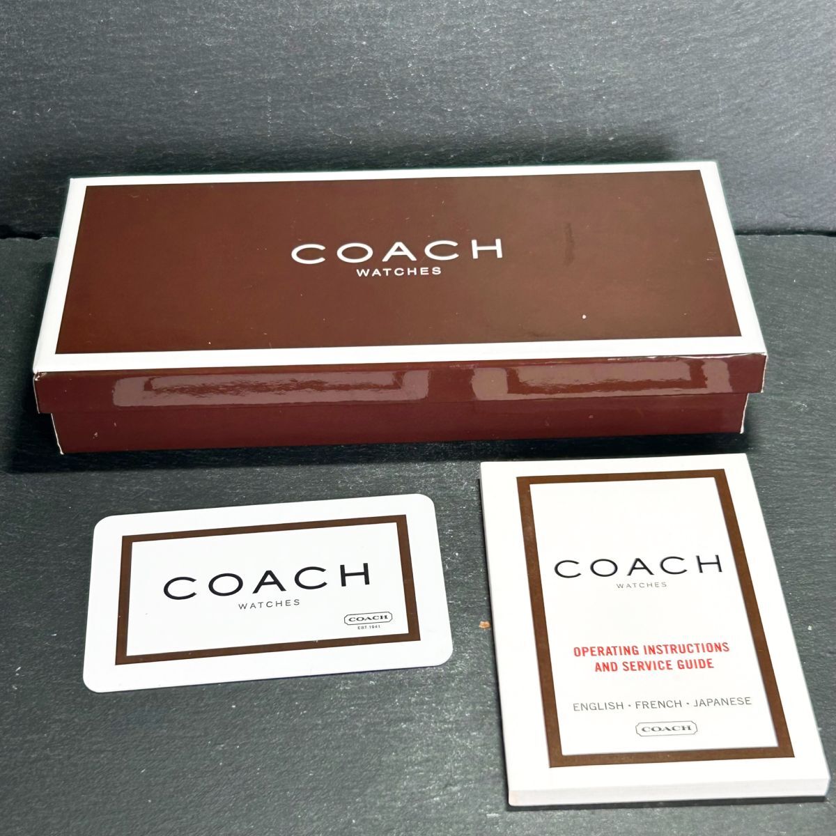 COACH コーチ ミニ シグネチャー0290.1 腕時計 クオーツ アナログ カレンダー レザーベルト ステンレススチール 電池交換済み 動作確認済みの画像7