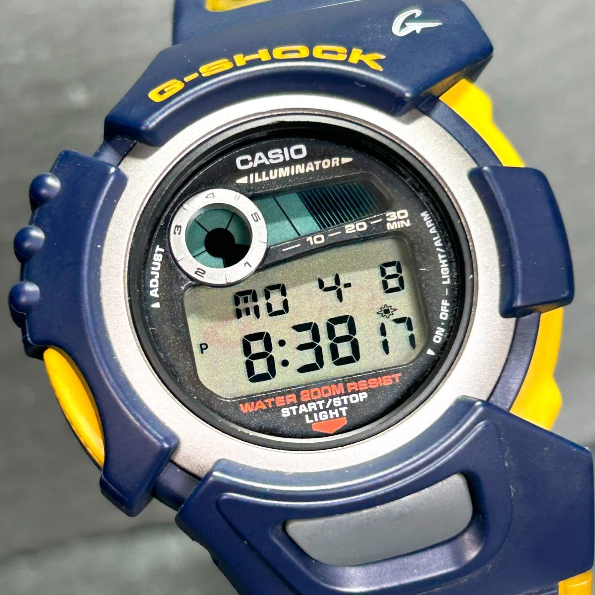 美品 CASIO カシオ G-SHOCK ジーショック G-LIDE ジーライド DWX-100 腕時計 クオーツ デジタル 多機能 ネイビー×イエロー 新品電池交換済の画像1