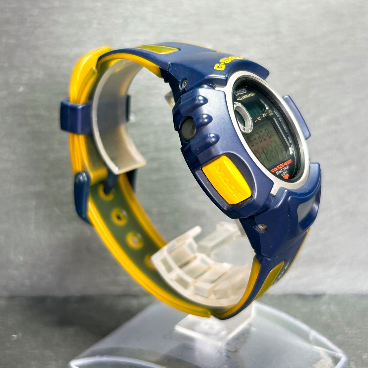 美品 CASIO カシオ G-SHOCK ジーショック G-LIDE ジーライド DWX-100 腕時計 クオーツ デジタル 多機能 ネイビー×イエロー 新品電池交換済の画像5