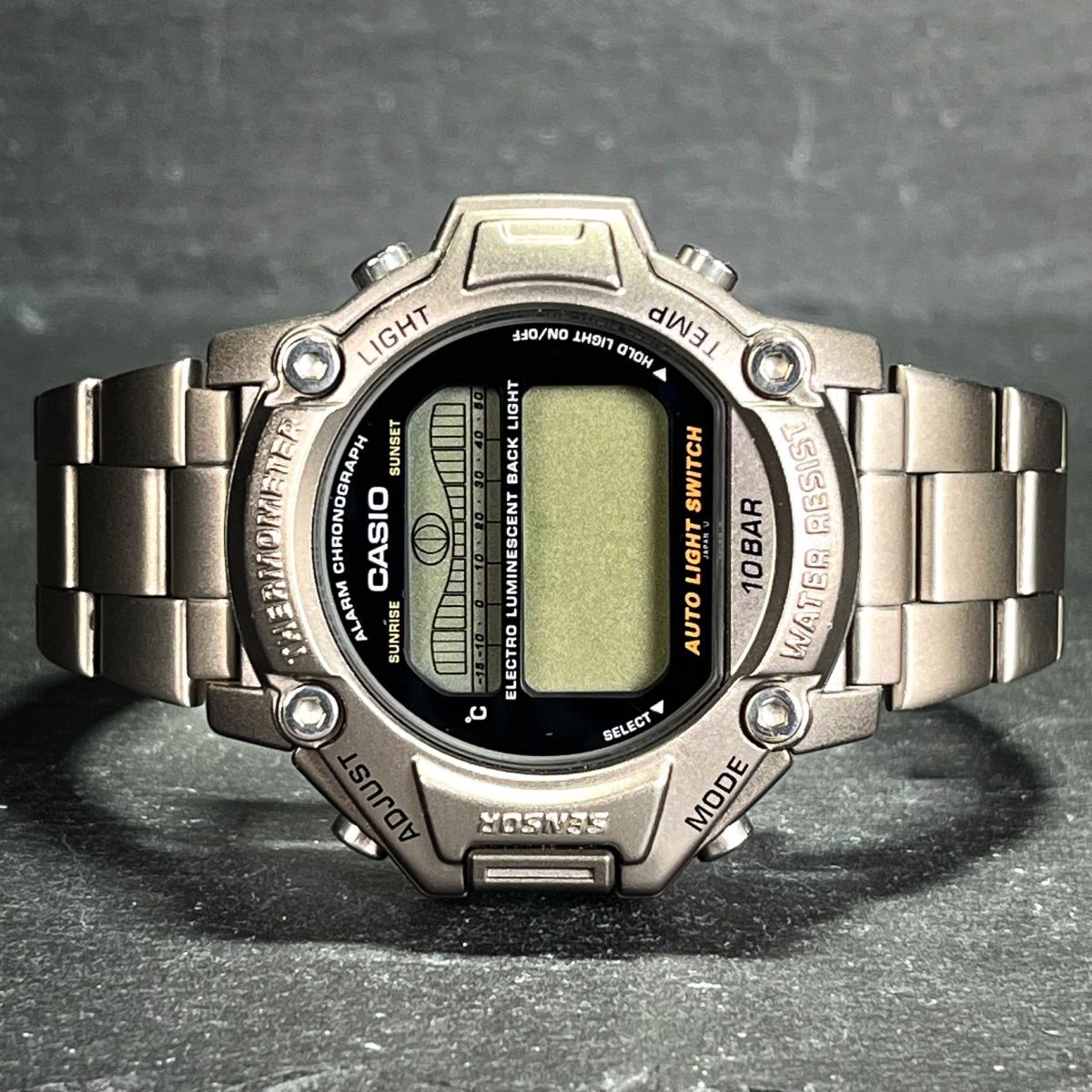 CASIO カシオ PROTREK プロトレック PRT-111 メンズ 腕時計 デジタル クオーツ 円形 多機能 サーモメーター シルバー チタン ヴィンテージの画像5