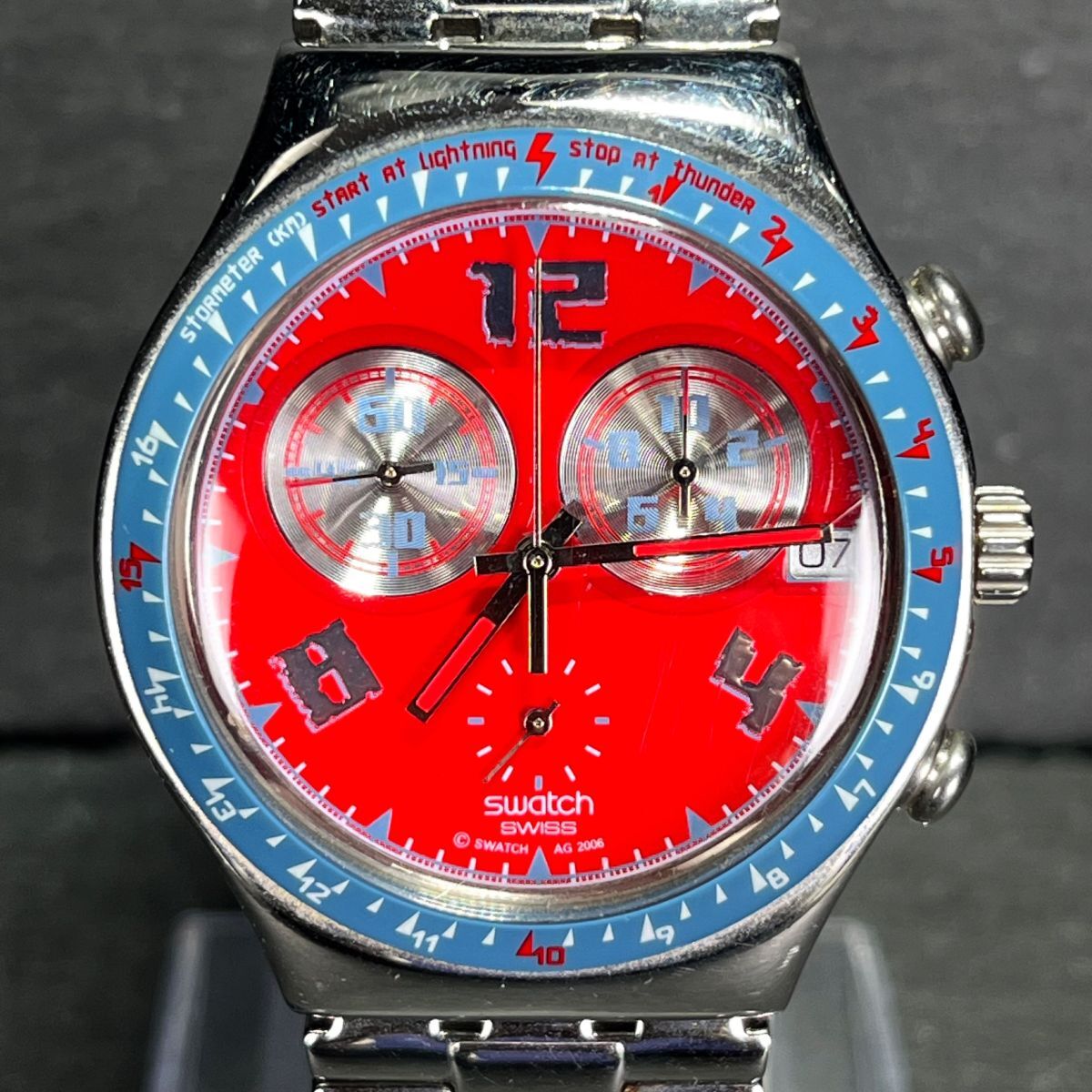 SWATCH スウォッチ IRONY アイロニー ROSSO FURORE AG2006 YCS494G メンズ 腕時計 アナログ クオーツ クロノグラフ デイト 新品電池交換済の画像1