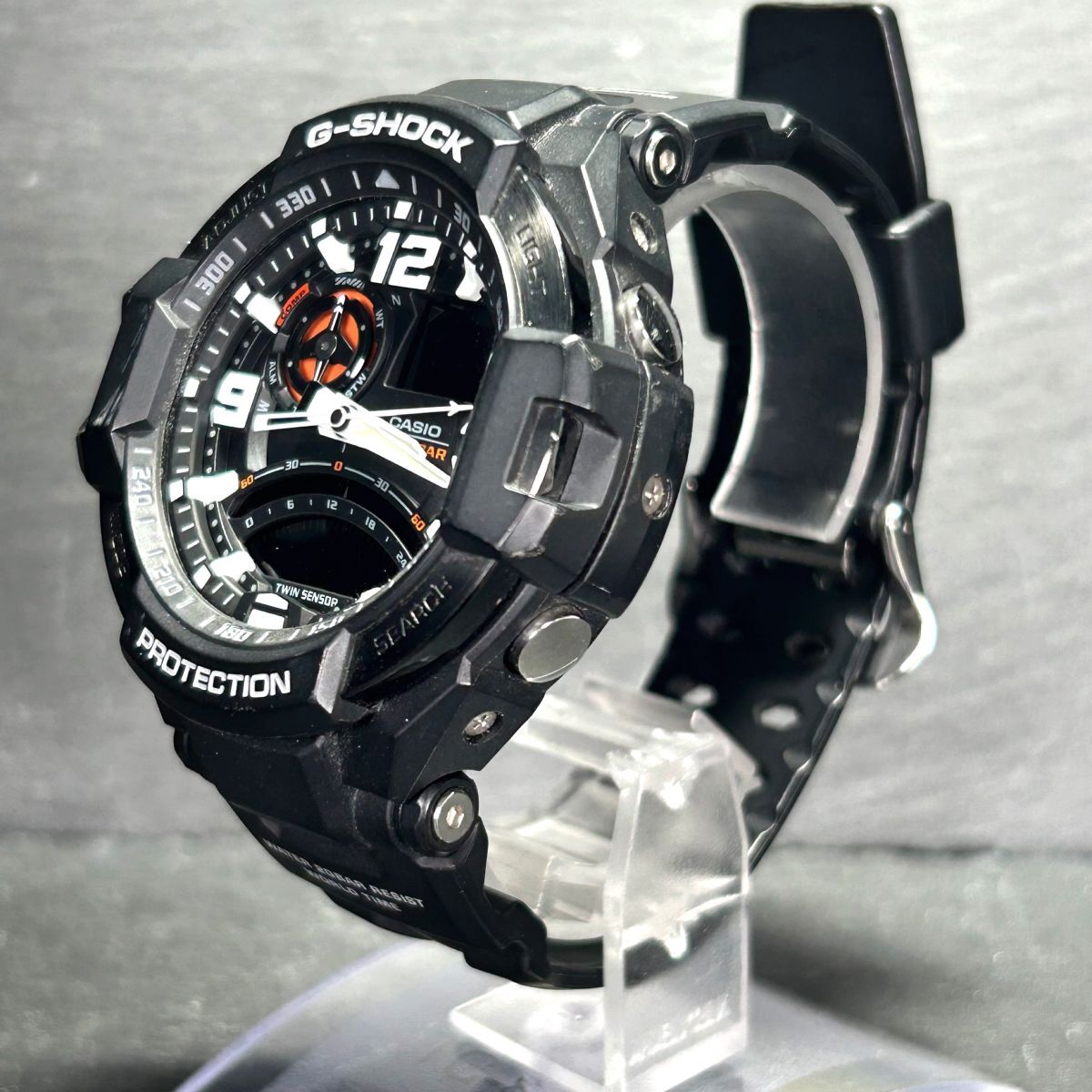 美品 CASIO カシオ G-SHOCK ジーショック スカイコックピット GA-1000-1A 腕時計 クオーツ アナデジ 多機能 ブラック メンズ 動作確認済みの画像6