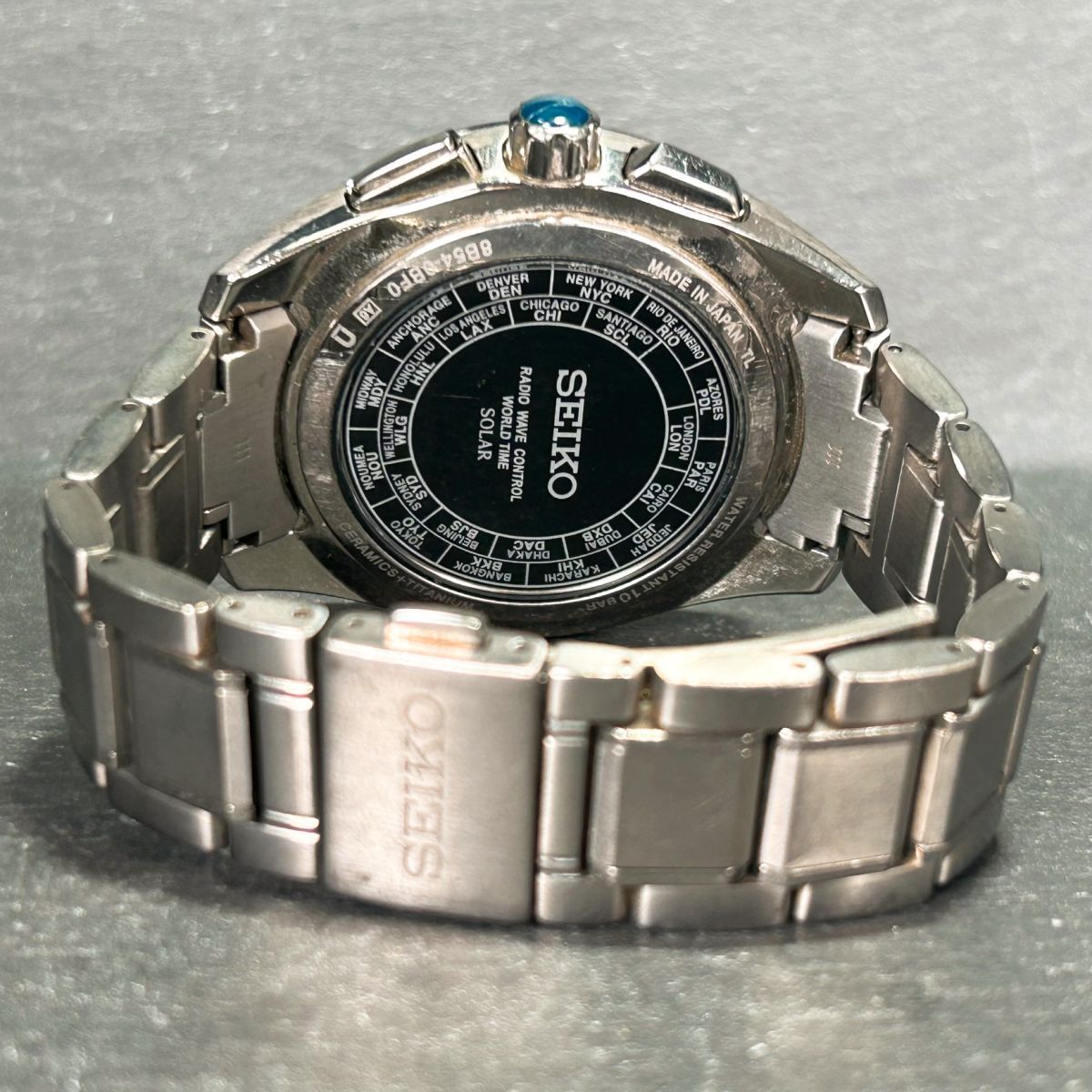 美品 SEIKO セイコー BRIGHTZ ブライツ SAGA177 腕時計 ソーラー 電波機能 アナログ セラミック チタニウム ブルー コンフォテックスの画像6