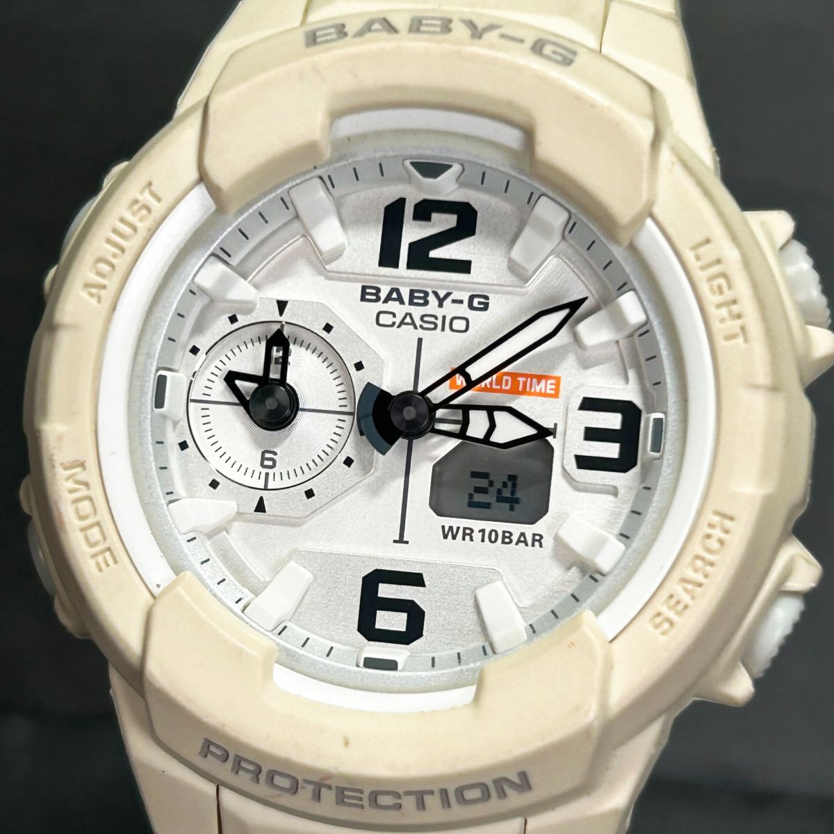 良品 CASIO カシオ Baby-G ベビージー BGA-230-7B2 腕時計 クオーツ アナデジ カレンダー 多機能 ホワイト 新品電池交換済み 動作確認済み_画像2