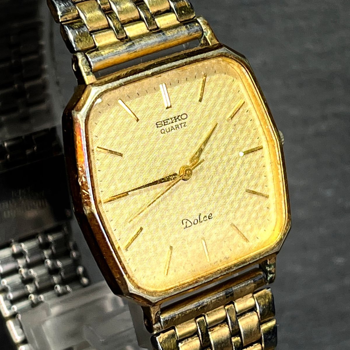 SEIKO セイコー DOLCE ドルチェ 7731-5120 メンズ 腕時計 アナログ クオーツ 3針 ポリゴン オールゴールド ステンレス メタルベルト SGP30の画像3