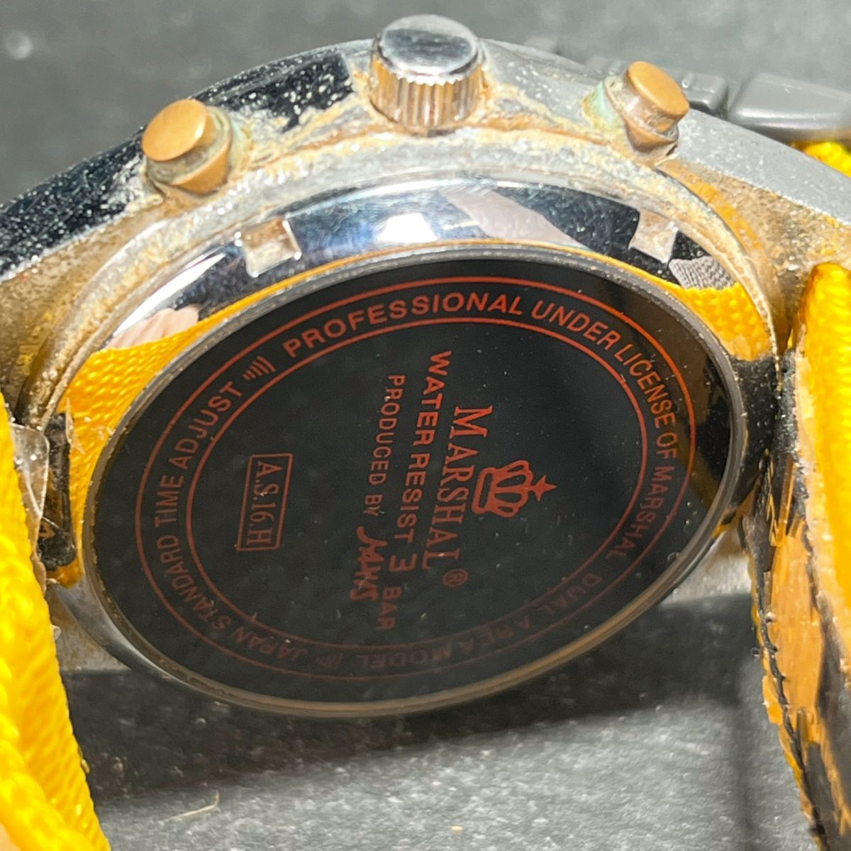 MARSHAL マーシャル デュアルエリアモデル A.S.16.H メンズ 腕時計 アナログ クオーツ 電波 クロノグラフ ホワイト文字盤 クロスベルトの画像7