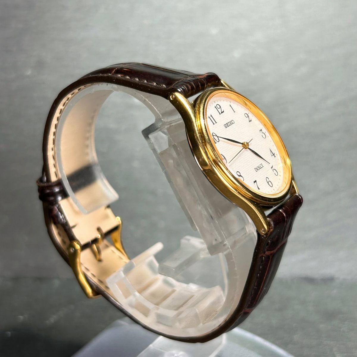  beautiful goods SEIKO Seiko DOLCE Dolce 8J41-6100 wristwatch quarts analogue 3 hands stainless steel Gold new goods battery replaced operation verification settled 