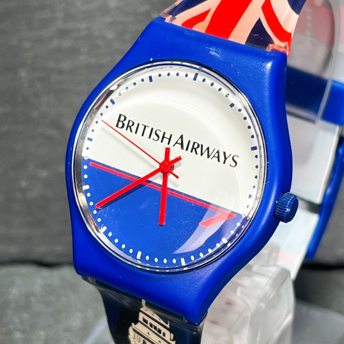 限定 Swatch スウォッチ British Airways ブリティッシュエアウェイズ ユニセックス 腕時計 アナログ クオーツ 3針 樹脂 新品電池交換済みの画像2