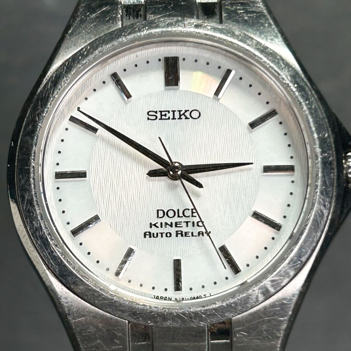 SEIKO セイコー DOLCE ドルチェ KINETIC キネティック 5J21-0A50 腕時計 オートリレー アナログ 3針 ステンレススチール 動作確認済みの画像3