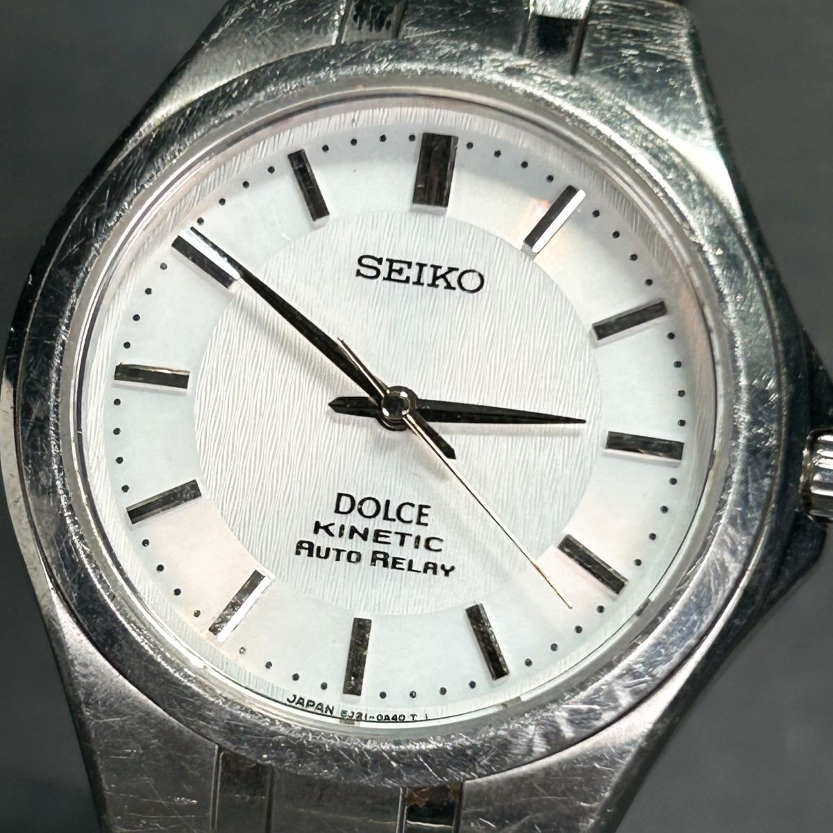 SEIKO セイコー DOLCE ドルチェ KINETIC キネティック 5J21-0A50 腕時計 オートリレー アナログ 3針 ステンレススチール 動作確認済みの画像2