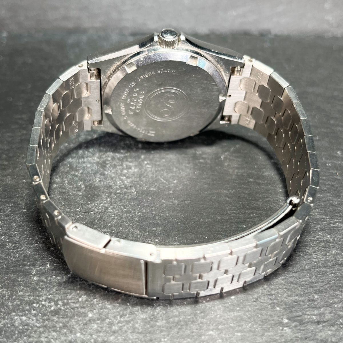 SEIKO セイコー Chronos クロノス 8123-7090 腕時計 アナログ クオーツ デイデイト ホワイト文字盤 シルバー ステンレス 新品電池交換済みの画像6