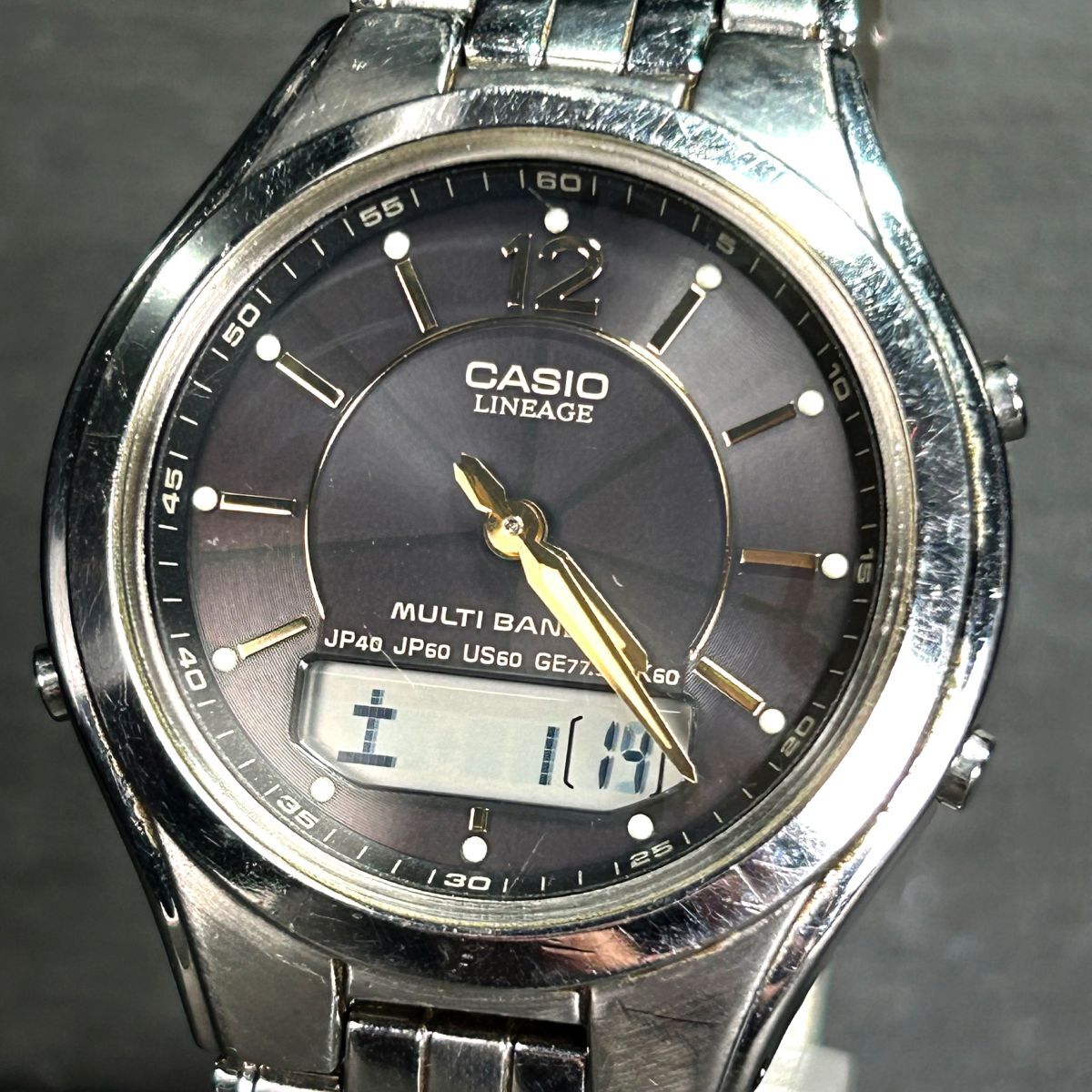 良品 CASIO カシオ LINEAGE リニエージ LCW-M200DJ-1A 腕時計 タフソーラー 電波時計 アナデジ ステンレススチール メンズ 動作確認済みの画像2