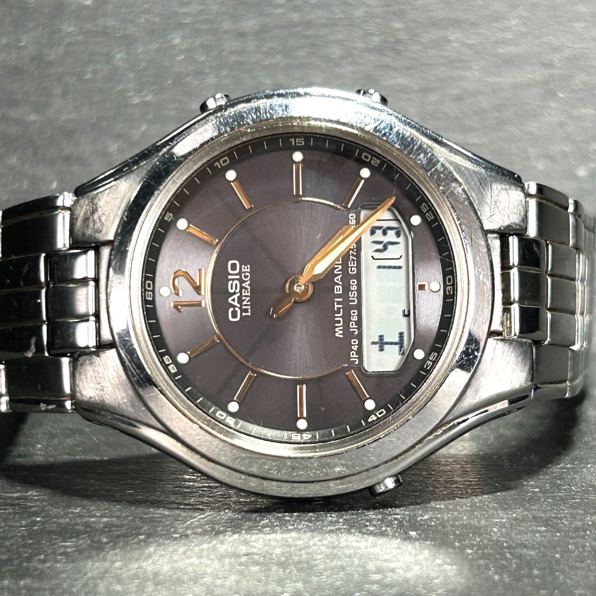 良品 CASIO カシオ LINEAGE リニエージ LCW-M200DJ-1A 腕時計 タフソーラー 電波時計 アナデジ ステンレススチール メンズ 動作確認済みの画像4