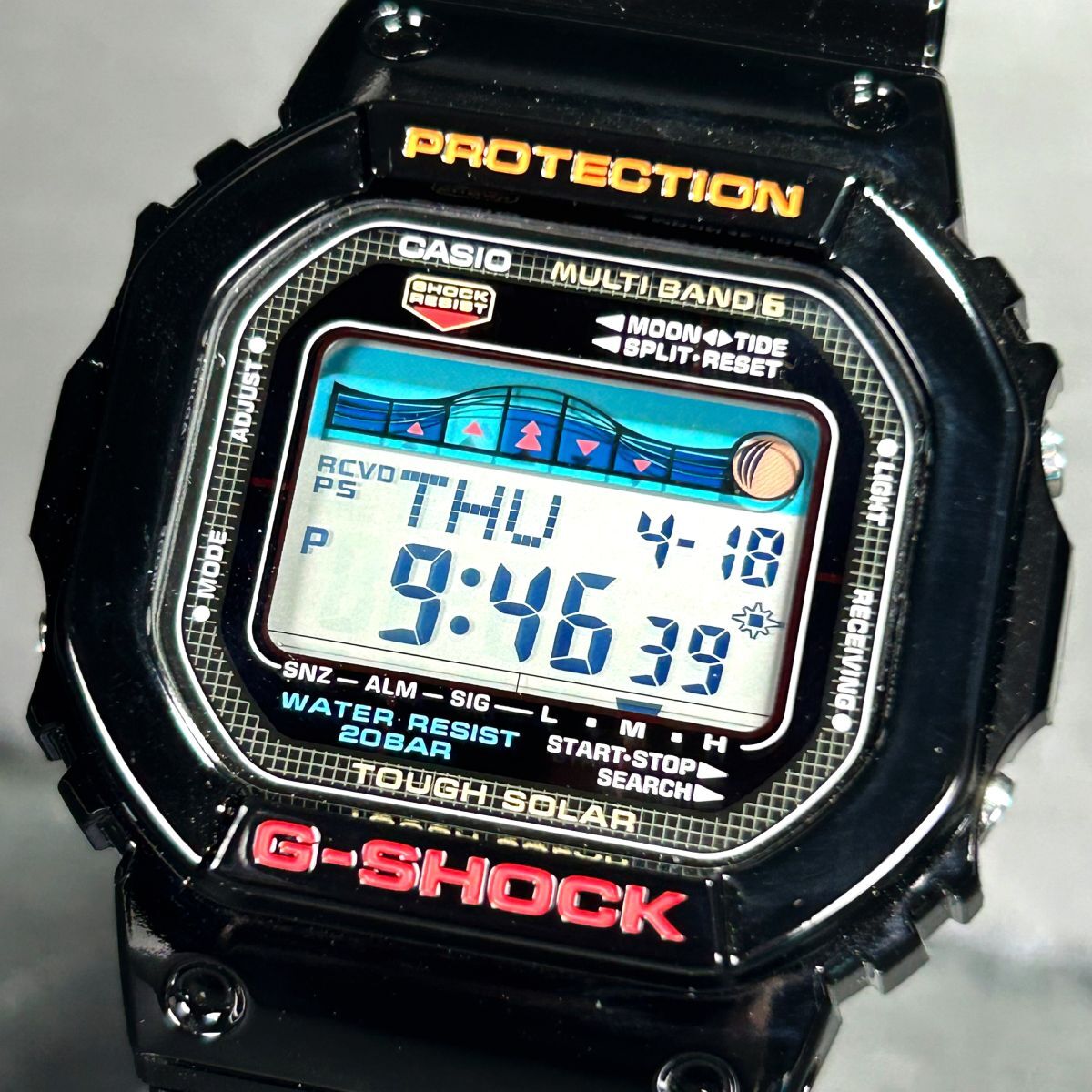 美品 CASIO カシオ G-SHOCK ジーショック G-LIDE ジーライド GWX-5600-1JF 腕時計 タフソーラー 電波ソーラー デジタル 多機能 動作確認済の画像2