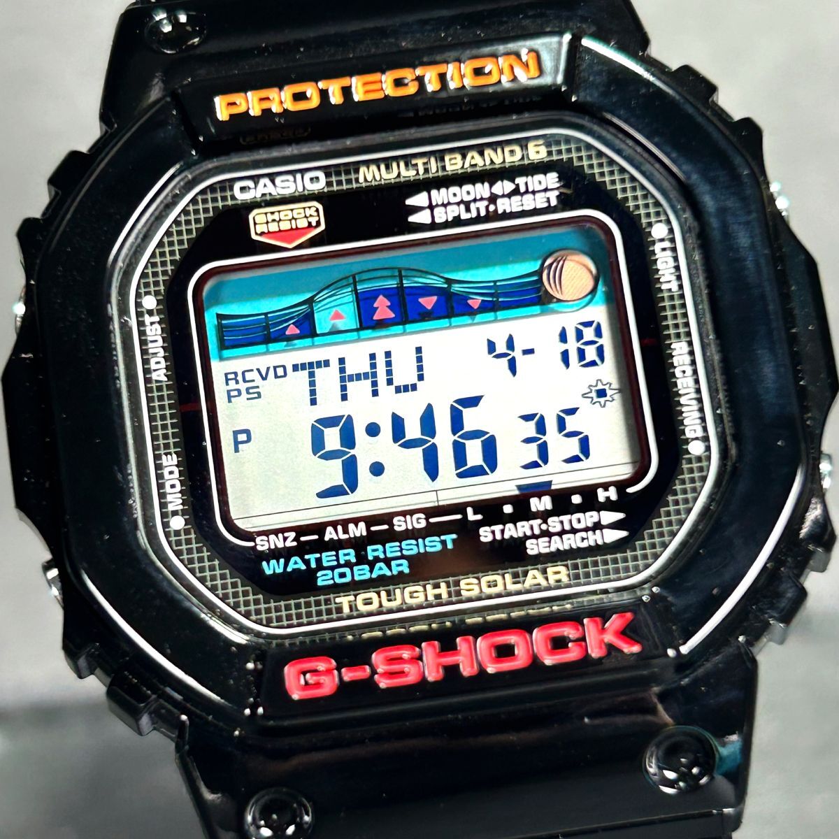 美品 CASIO カシオ G-SHOCK ジーショック G-LIDE ジーライド GWX-5600-1JF 腕時計 タフソーラー 電波ソーラー デジタル 多機能 動作確認済の画像1