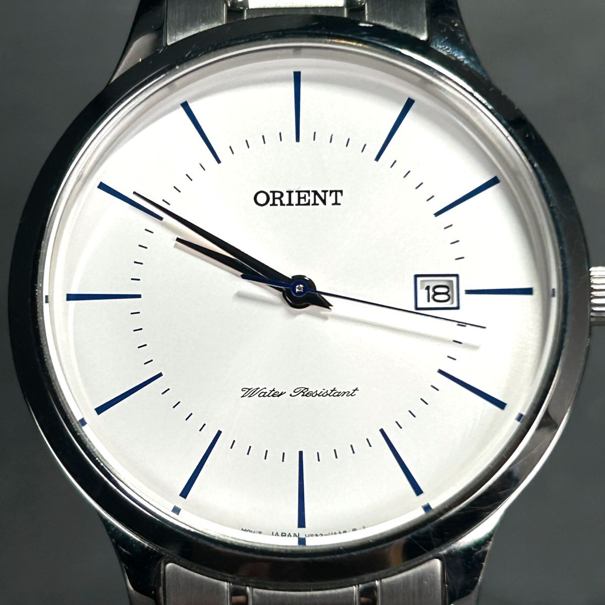  super-beauty goods ORIENT Orient metal navy blue temporary RH-QD0012S wristwatch quarts analogue stainless steel men's white operation verification settled 