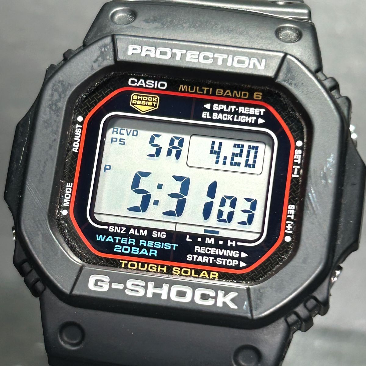 生産終了品 CASIO カシオ G-SHOCK ジーショック GW-M5610-1 腕時計 タフソーラー 電波ソーラー デジタル 多機能 メンズ 黒 動作確認済みの画像2