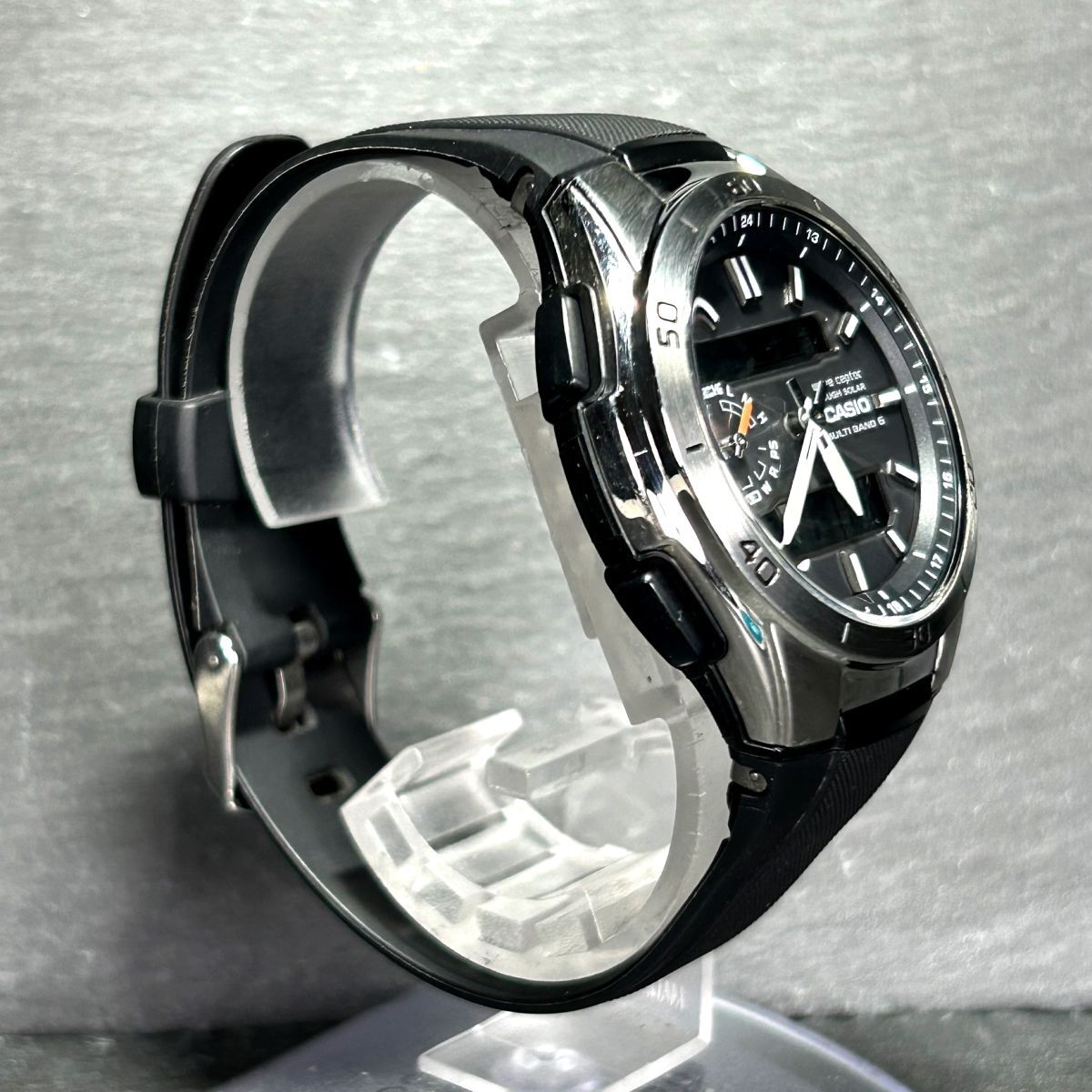 美品 CASIO カシオ WAVE CEPTOR ウェーブセプター WVA-M650-1A 腕時計 タフソーラー 電波ソーラー アナデジ カレンダー メンズ 動作確認済の画像5