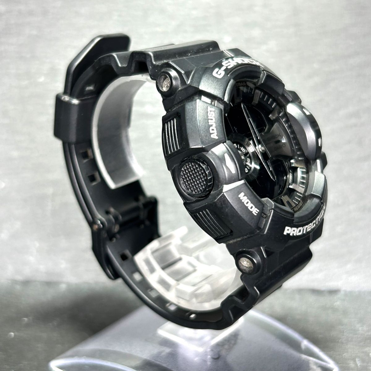 美品 CASIO カシオ G-SHOCK ジーショック GA-400GB-1A 腕時計 クオーツ アナデジ 多機能 ブラック×シルバー ステンレス 新品電池交換済み