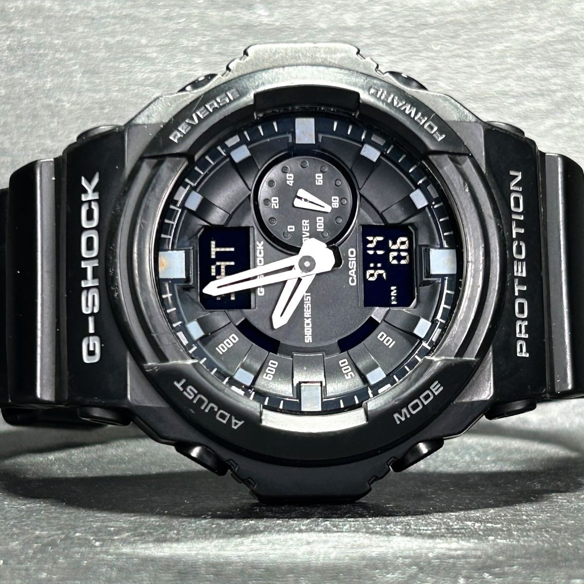 CASIO カシオ G-SHOCK ジーショック GA-150-1A 腕時計 クオーツ アナデジ 多機能 ブラック ステンレススチール メンズ 新品電池交換済みの画像4