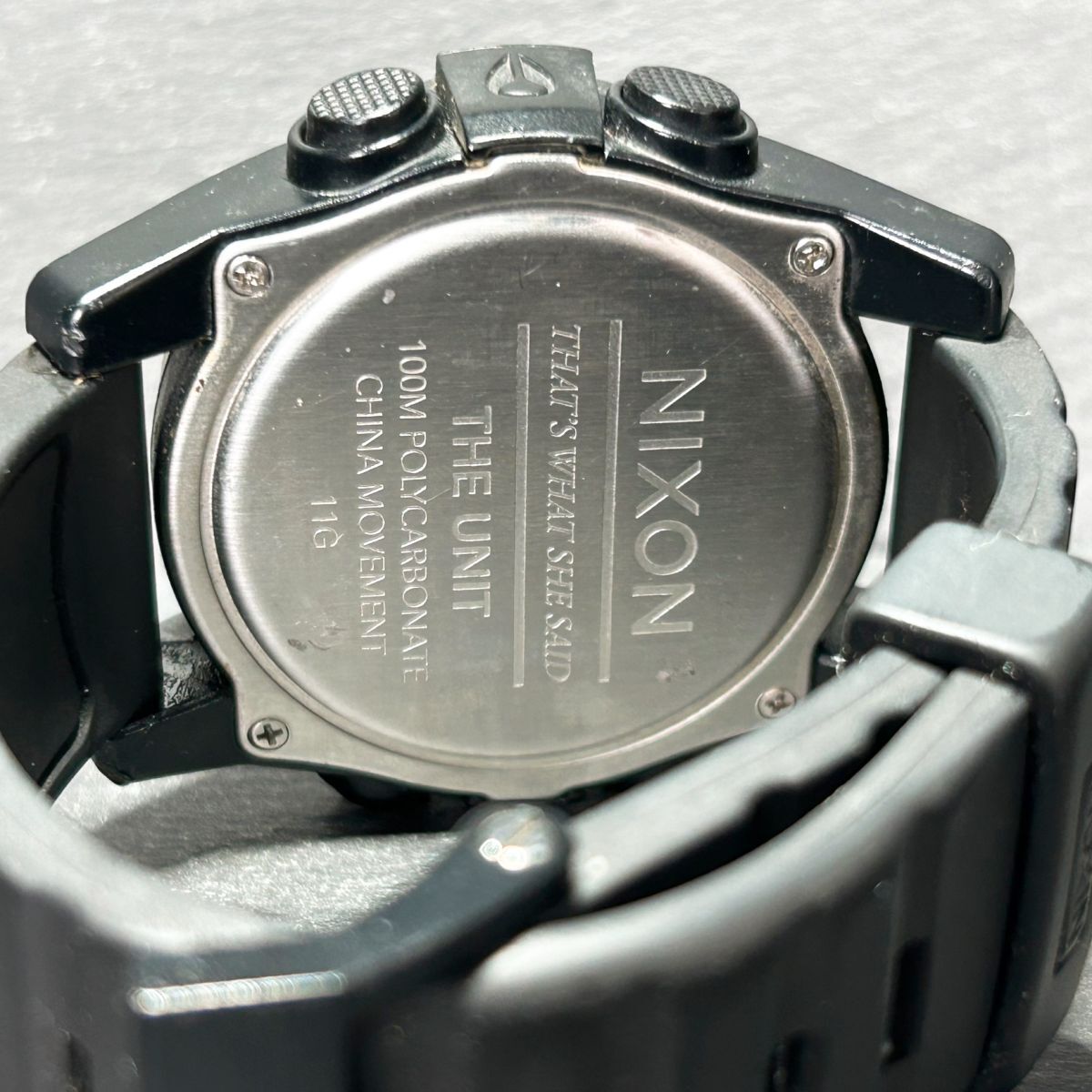 NIXON ニクソン THE UNIT ザ ユニット SS 11G 腕時計 クオーツ デジタル カレンダー 多機能 ブラック ステンレススチール 新品電池交換済みの画像8