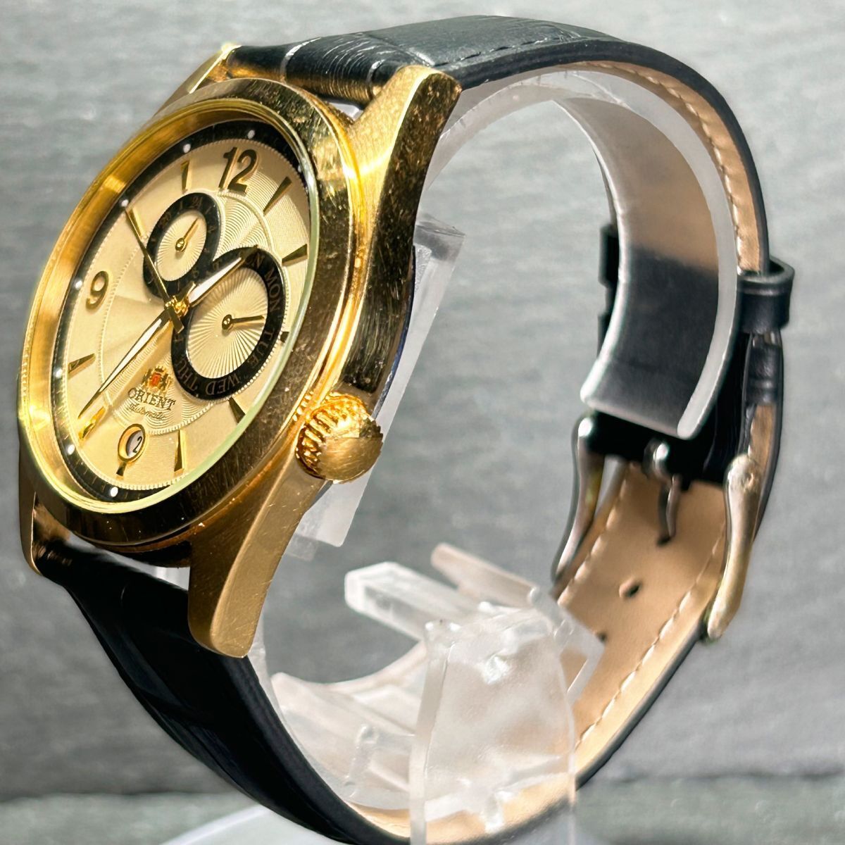 ORIENT Orient AUTOMATIC ET0G-A00 wristwatch self-winding watch analogue day date calendar Gold stainless steel men's operation verification ending 