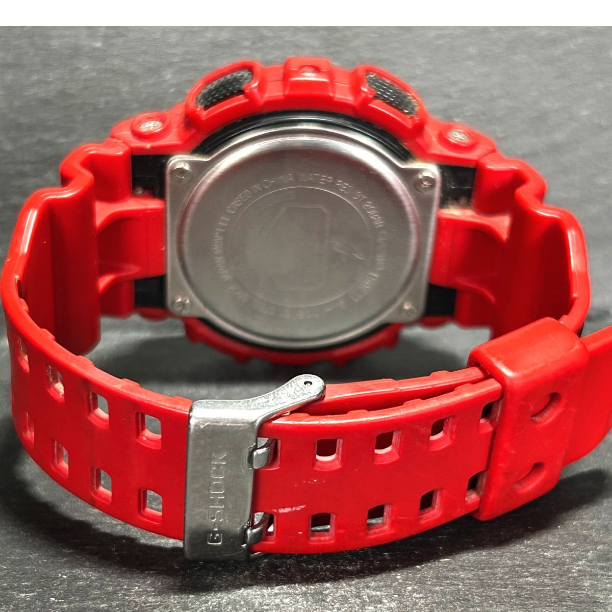 CASIO カシオ G-SHOCK ジーショック GA-100B-4A 腕時計 クオーツ アナデジ 多機能 レッド× ブラック ステンレススチール 新品電池交換済みの画像7