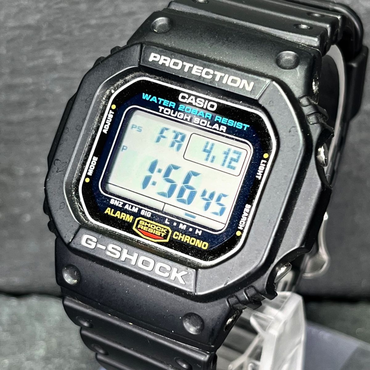 CASIO カシオ G-SHOCK Gショック G-5600E-1JF メンズ 腕時計 デジタル タフソーラー オールブラック カレンダー 多機能 樹脂 動作確認済みの画像2