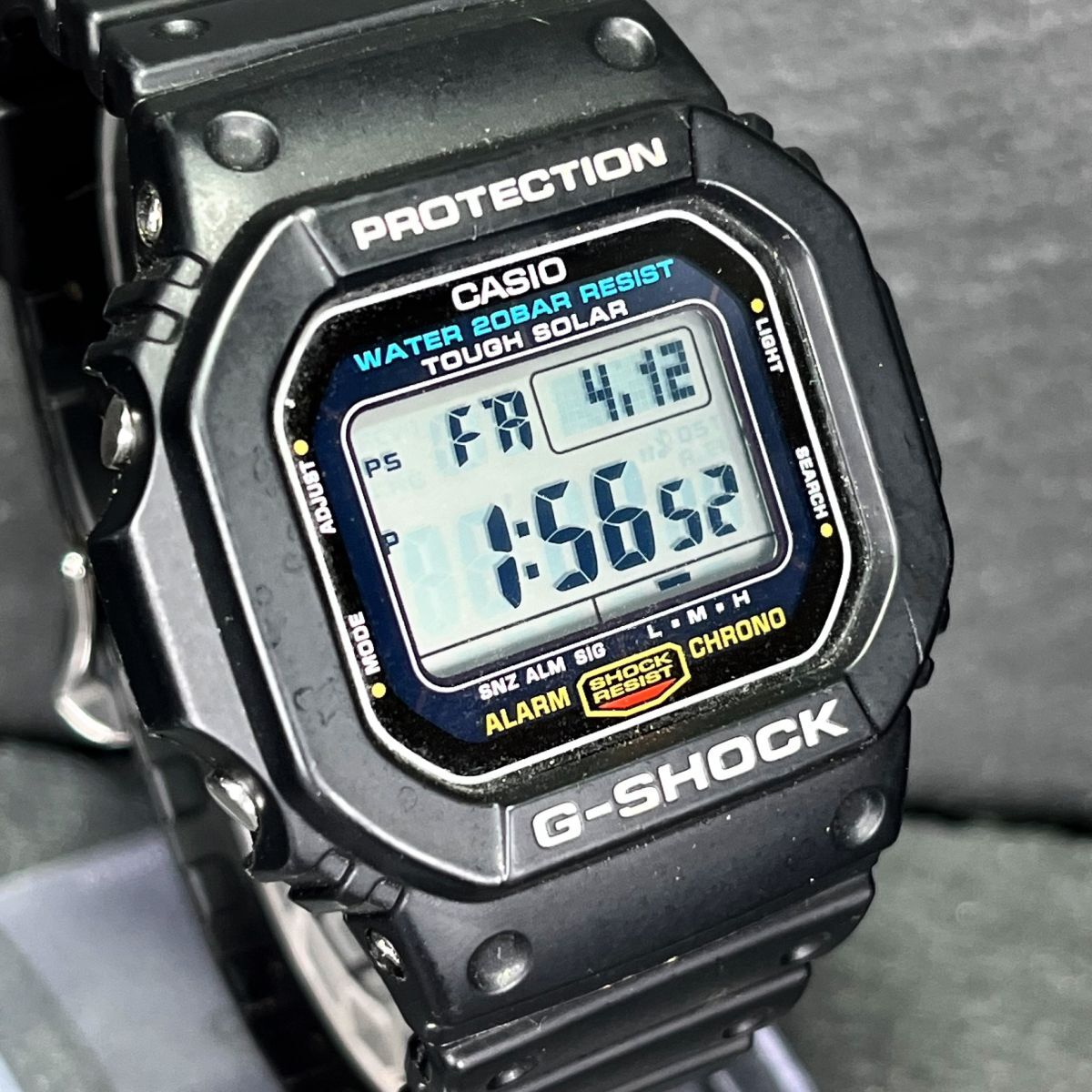 CASIO カシオ G-SHOCK Gショック G-5600E-1JF メンズ 腕時計 デジタル タフソーラー オールブラック カレンダー 多機能 樹脂 動作確認済みの画像3