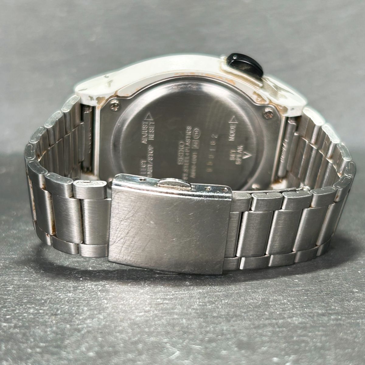 SEIKO セイコー SBJS001 腕時計 音声デジタルウオッチ クロノグラフ アラーム 多機能 ステンレス プラスチック ユニセックス 動作確認済みの画像7