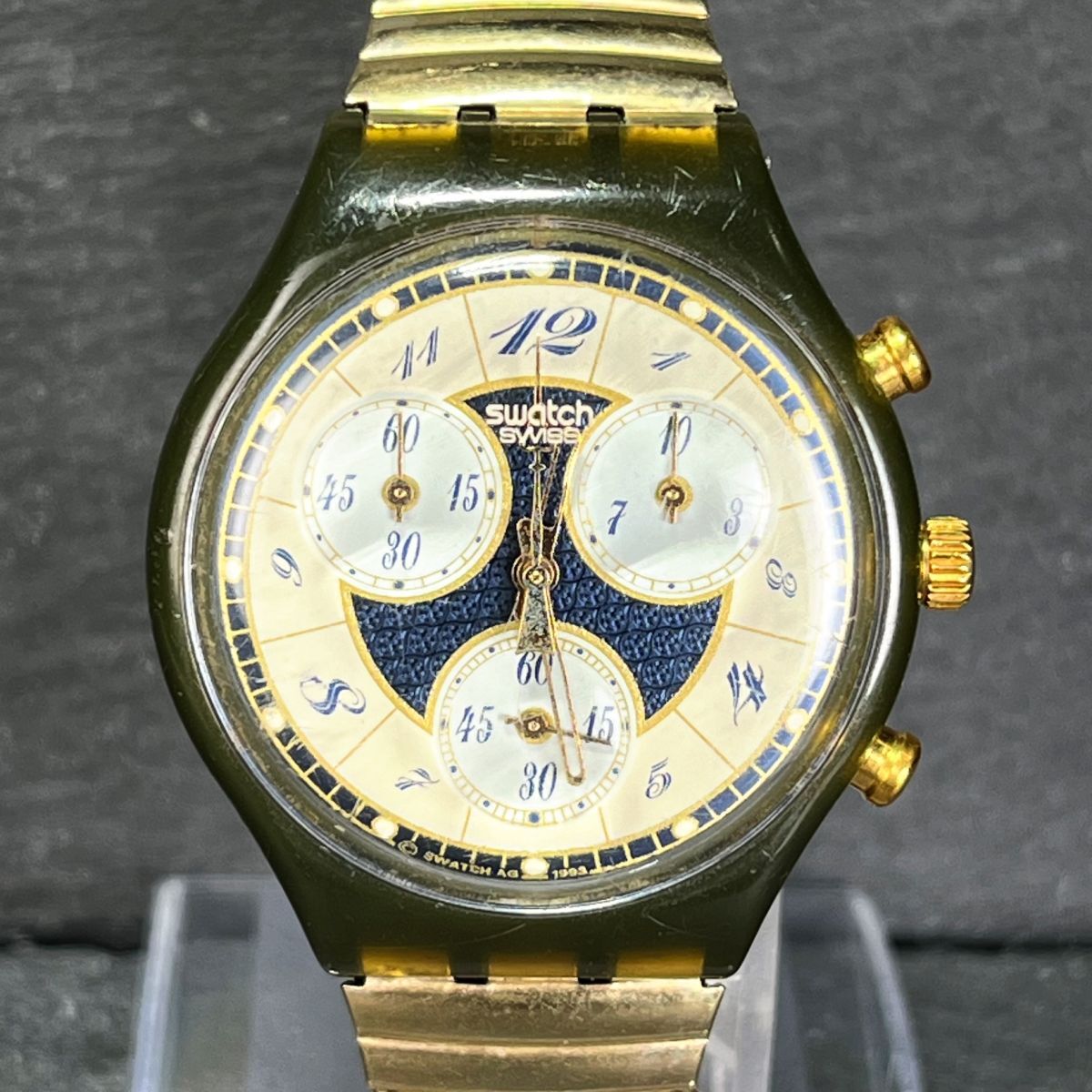 SWATCH Swatch AG1993 SCM104 мужские наручные часы аналог кварц хронограф раунд .. частота нержавеющая сталь новый товар батарейка заменена 