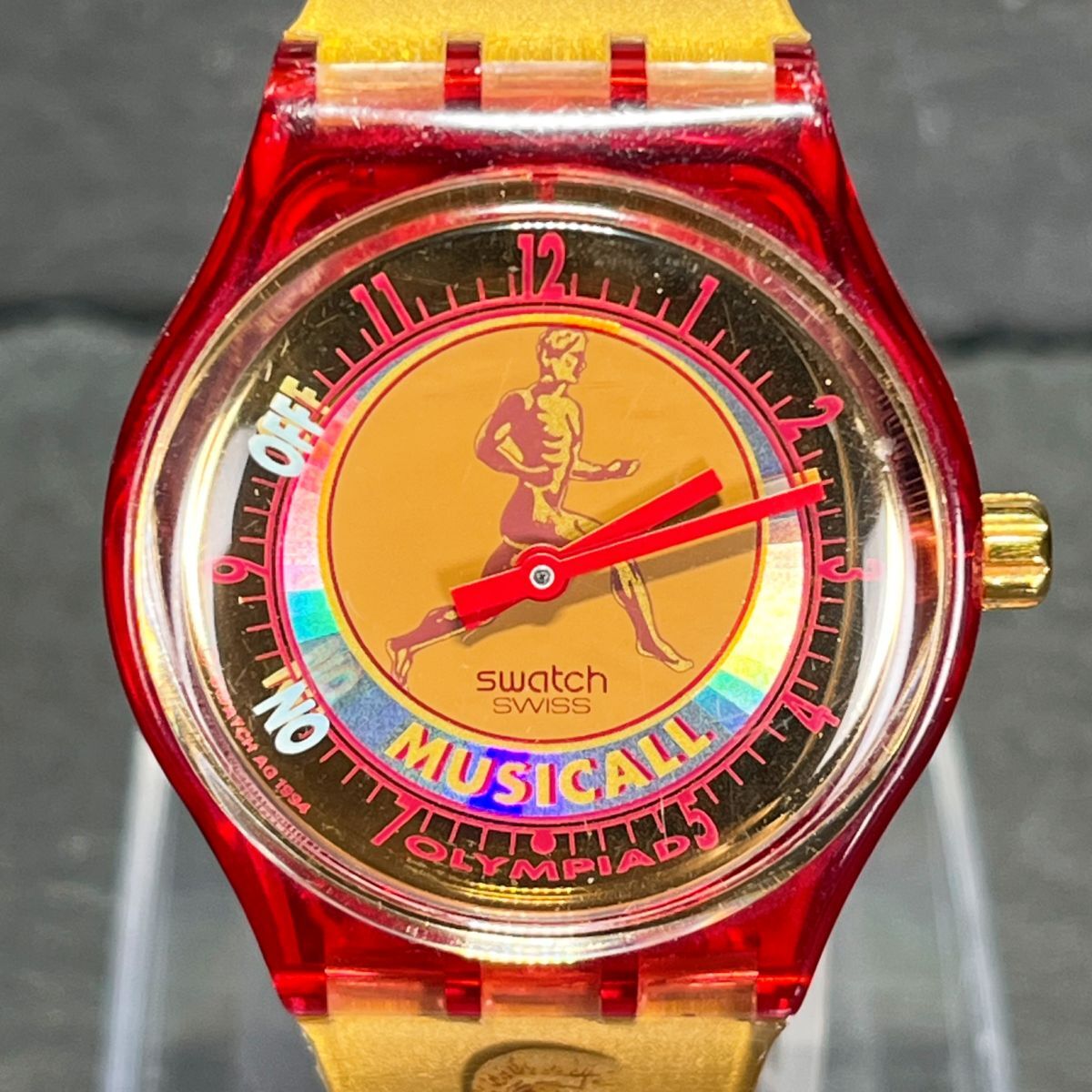  сувенир SWATCH Swatch MUSICALL мюзикл DOLICHOSdo Rico sAG1994 SLZ102 наручные часы аналог кварц Gold новый товар батарейка заменена 