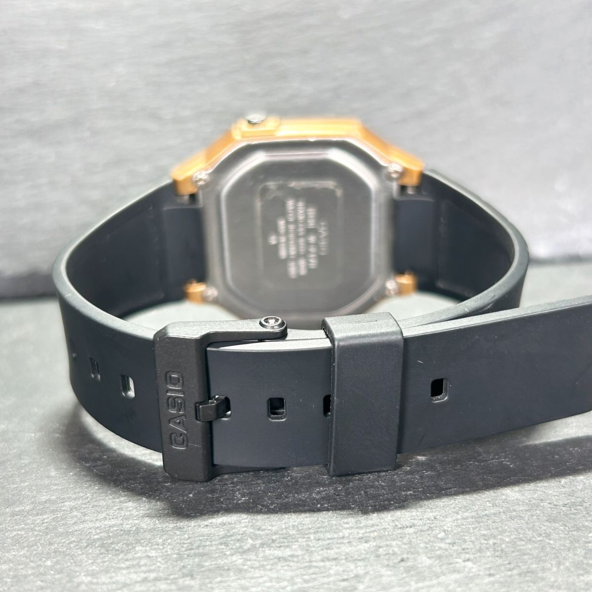 CASIO カシオ スタンダード W-217HM-9A 腕時計 クオーツ デジタル 多機能 ゴールド ブラック ステンレススチール ラバーベルト 動作確認済の画像7