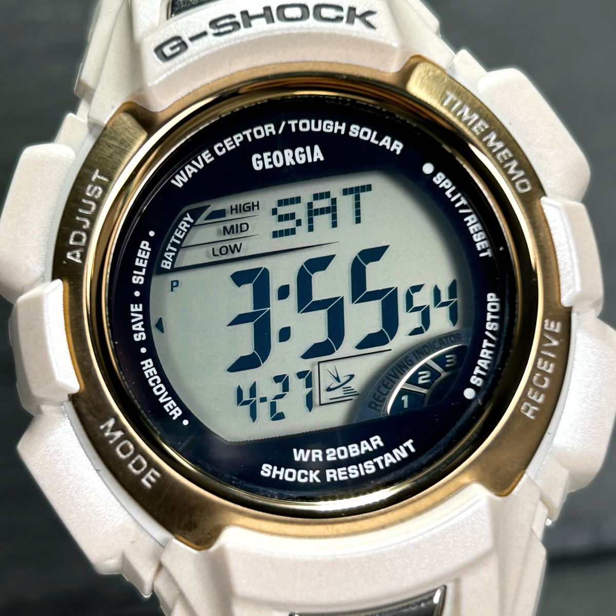 CASIO カシオ G-SHOCK ジーショックｘGEORGIA ジョージア GW-300LVJ 腕時計 電波ソーラー デジタル 多機能 ホワイト メンズ 動作確認済み_画像1